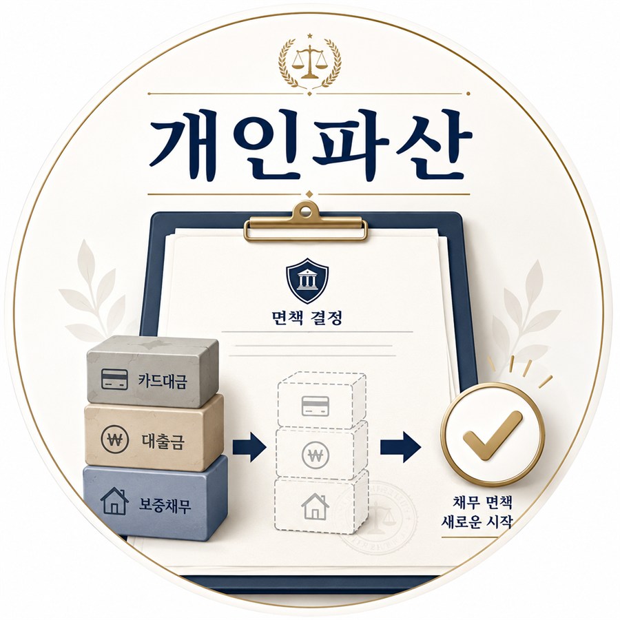 개인파산 면책 결정과 새 출발을 설명하는 안내 이미지